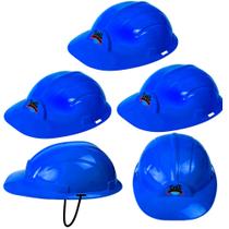 5 Chapéu Construção Capacete Fantasia Infantil Adulto Azul 5 Chapéu Construção Capacete Fantasia Infantil Adulto Azul