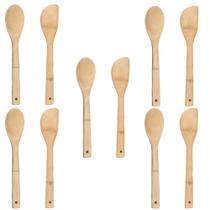 5 Colher E 5 Espátula Bambu Natural Utensílios Cozinha 30 cm 5 Colher E 5 Espátula Bambu Natural Utensílios Cozinha 30 cm