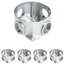 5 Condulete Redondo Múltiplo 3/4 De Polegada Alumínio Sieg
