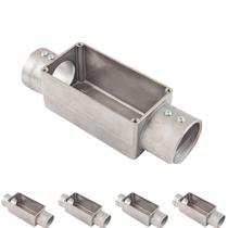 5 Condulete Tipo C Em Alumínio Sem Rosca Medida 2 1/2 Sieg Prateado