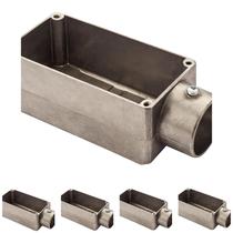 5 Condulete Tipo E Em Alumínio Sem Rosca Medida 2 1/2 Sieg Prateado