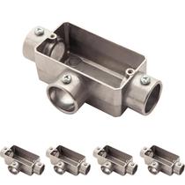 5 Condulete Tipo T 3/4 S/rosca S/placa em Alumínio Sieg