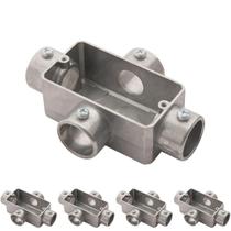 5 Condulete Tipo X 1/2 Polegada Em Alumínio Sem Rosca Sieg Prateado 52053