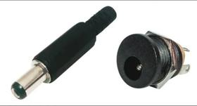 5 Conector Dc Jack Fêmea Pino Painel Rosca E 5 Plug P4 Macho