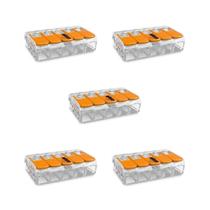 5 Conector de Emenda 5 Polos Transparente Cabos 0,08-4,0Mm Wago 5 Conector de Emenda 5 Polos Transparente Cabos 0,08-4,0Mm Wago