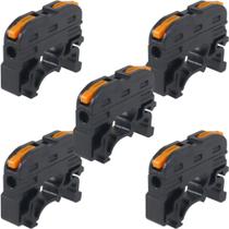 5 Conector Emenda Preto Tipo Alavanca 1 Polo Inline Para Trilho Din 32a
