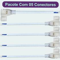 5 Conector Energia Fita Led Slim Rabicho Cabo Força Alimentação Fita LED Mangueira Chata Plug Fácil Instalação Bivolt 110 a 240v