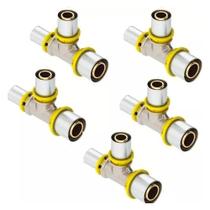 5 Conector Pex Te Tee Intermediario P/gas 16mm Multicamadas