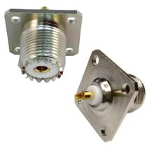 5 Conector Uhf Femea com Base Quadrada 4 Furos Painel Px Py