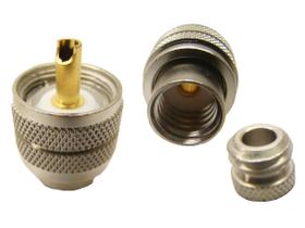 5 Conector Uhf Macho Mini Fixo com Redutor Rg58 Solda