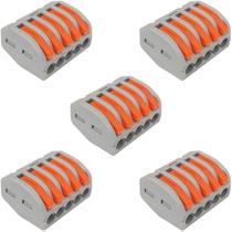 5 Conectores Emenda e Derivação 5 Pólos 32A 0,5 a 4mm² Cinza