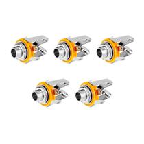 5 Conectores Jack P10 Estéreo Circuito Fechado Para Painel E Instrumentos