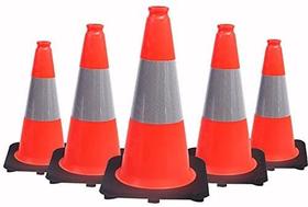 (5 cones) Traffic Cone BESEA 45 cm de PVC laranja com gola reflexiva