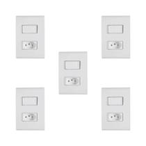 5 Conj Montado 1 Interruptor Paralelo 1Tomada Liz Tramontina