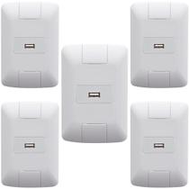 5 Conjunto 4x2 1 Tomada USB 1,5 A Bivolt Tramontina Aria