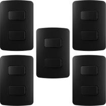 5 CONJUNTO INTERRUPTOR DUPLO SIMPLES 10a MARGIRIUS LINHA B3 PRETO 5 CONJUNTO INTERRUPTOR DUPLO SIMPLES 10a MARGIRIUS LINHA B3 PRETO