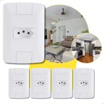 5 Conjunto Tomada elétrica Simples 20A 250v 2P linha aria branca +T Aria Branca Tramontina