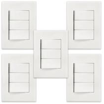 5 conjuntos 3 inter simples 10a-250v 4x2 br sleek margirius 5 conjuntos 3 inter simples 10a-250v 4x2 br sleek margirius