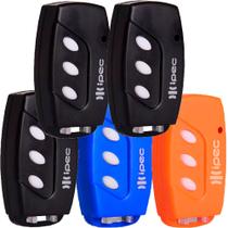 5 Controle Portão Eletronico Alarme 3 Canais 433,92mhz Code Learn Preto Laranja Azul Garen Ppa Rcg Seg