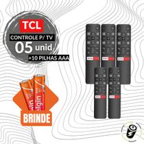 5 Controles Remoto Para Tv LCD TCL Smart 4K Android + Pilhas