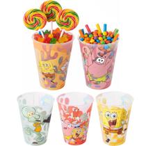 5 Copos Bob Esponja e Turma 320ml Festa Infantil Lembrancinha p/ Sacolinha Surpresa