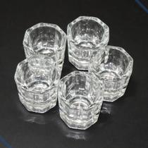 5 Copos Dappen De Vidro Uv Mistura Pó Pigmentos Henna