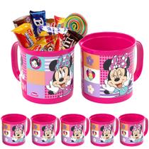 5 Copos Giratórios Minnie Xícara 360ml Festa Sacola Surpresa