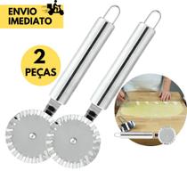 5 Cortador de Pastel Carretilha Corte e Fecha em Aço Inox para Cortar Massa e Pastel e Fechar Ideal