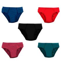 5 Cueca Adulto Kit Slip P ao PLUS SIZE Microfibra Tradicional Elástico Embutido