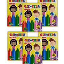 5 Cxs Giz De Cera Pequeno 5 Cores 5 Cm para Festas Aniversario Lembrancinha Prenda