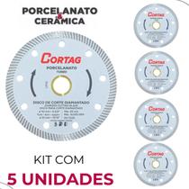 5 Discos Corte Porcelanato Diamantado Turbo 110mm Cortag