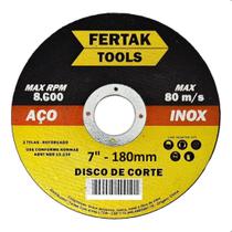 5 Discos De Corte Para Inox 180 X 1,6 - Fertak - 2814