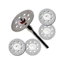 5 Discos Diamantado 22mm P/ Micro Retifica Dremel + 1 Haste