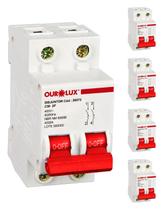 5 Disjuntor Bipolar 50 Amperes Curva C Ourolux