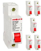 5 Disjuntor Ourolux Monopolar Termomagnético 40A Curva C 5 Disjuntor Ourolux Monopolar Termomagnético 40A Curva C