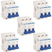 5 Disjuntores 16A Tripolar Tramontina TDJ3 Curva C 3KA