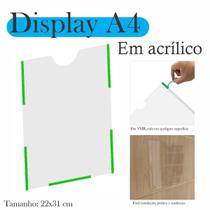 5 Display Parede Quadro Avisos Porta Folhas A4 Acrílico Vert