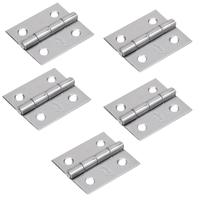 5 Dobradiça Inox AISI 304 Com Pino Fixo Reforçada 38x34mm 5 Dobradiça Inox AISI 304 Com Pino Fixo Reforçada 38x34mm