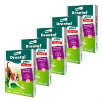 5 Drontal Plus Carne Cães 10kg Vermifugo 4 Comprimidos Bayer
