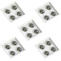5 Embutido Recuado P/ 4 Lâmpadas AR111 Preto Save Energy