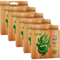 5 Encordoamentos Cordas Violão Aço 011 Solez Fósforo Bronze