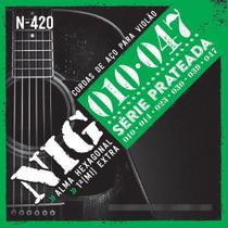 5 Encordoamentos Para Violão Aço 6 Cordas Nig 010/047 N420
