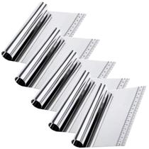 5 Espátula Raspadora Aço Inox Para Massas Pão Bolo Com Régua