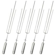 5 Espetos Tridente Inox Com Engrenagem Para Grill Giratória