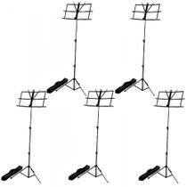 5 Estante partitura dobravel preta pedestal de ferro com bag