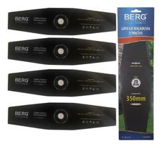 5 Faca Lâmina Roçadeira 2 Pontas 350mm Furo 20mm Berg