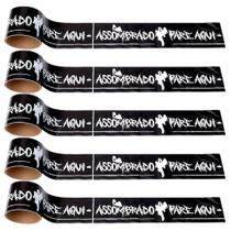 5 Faixas Pretas Interdição Pare aqui Assombrado dia Bruxas