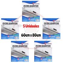 5 Filtro Manta Para Depurador Coifas Universal com 60x80cm 5 Filtro Manta Para Depurador Coifas Universal com 60x80cm