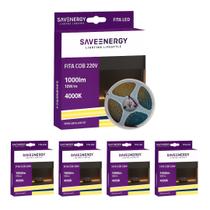 5 Fita COB 220V 4000K 1000lm Luz Neutra 10W m Save Energy 5 Fita COB 220V 4000K 1000lm Luz Neutra 10W m Save Energy