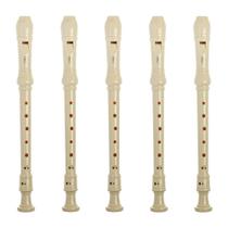 5 Flautas Doce Yamaha Soprano YRS-24B Barroca Cor:Creme